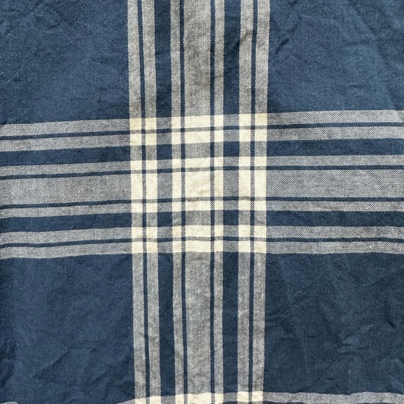 Men's Sonoma XL Long Sleeve Navy/White Plaid Casual Button Down Shirt - Picture 2 of 3